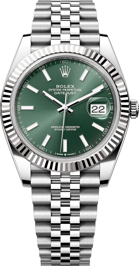 rolex datejust 41mm stainless steel 126334 gxj green|rolex datejust 41mm pre owned.